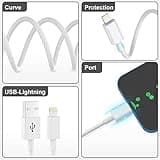 iPhone Charger Cable, 4Pack 3FT/1M MFi Certified Lightning Cable Apple Fast Charging Cable Compatible with iPhone 14 13 12 11 XS XR X Pro Max Mini 8 7 6S 6 Plus 5S SE iPad-white
