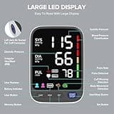 Medical Blood Pressure Monitors, Upper Arm Large Cuff Blood Pressure Machine for Home Use, Super Large 6.4” LED Display | CE Certified | MHRA Registered | 2 * 120 Sets Memory | Heart Rate Monitor