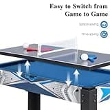 Maxmass 36’’ Multi Games Table Set, 6 in 1 Combo Sports Play Table with Basketball, Table Tennis, Air Hockey, Billiards, Bowling and Shuffleboard, Combination Table Playset for Gathering Party Arcade