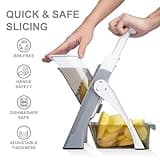SUPMAKIN Safe Mandoline Slicer for Kitchen, Adjustable Potato Slicer, Mandolin Food Slicer, French Fry Cutter, Kitchen Chef Meal Prep (JUST SLICE)