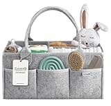 PUTSKA Nursery Storage Basket - Baby Nappy Caddy Organizer for Nappy Station, Newborn Essentials, Baby Shower Gifts and Registry Must-Haves for Boy or Girl