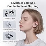 CAPOXO Open-Ear Headphones,40Hrs Playtime Wireless Clip on Earbuds,Lightweight,Glasses-Friendly,Bluetooth 5.4 with Digital Display Charging Case,IPX7 Waterproof Open Earbuds for Sport Workout
