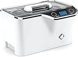 LifeBasis CDS-100 Ultrasonic Cleaner Jewellery Cleaner 600ML 42KHz,Silver Cleaner with Cleaning Basket Watch Stand for Jewelry Necklace Ring Glass Watch Denture Guin-ness Surger Cans（White）