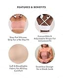 SHAPERMINT Convertible Strapless Bras for Women - Bandeau Bra, Strapless Top, Bandeau Top, Wireless Bra - Strapless Shapewear from Small to Plus Size Beige