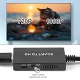 Scart To Hdmi Converter With 1m Hdmi Cable For Dvd Player To Tv, Full Hd 720p/1080p Switch Video Audio Converter For Hdtv Monitor Projector Vhs Player Scart Lead To Hdmi Adapter