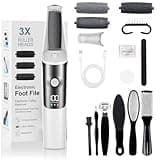 PKBD Electric Foot File for Hard Skin Remover Feet Callus Professional Pedicure Tool with Accessories Kit, 3 Speeds-Waterproof Ultra-Long Battery Life, Easy To Carry Foot Care Gift for Women&Men-White