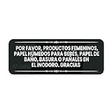 FOSHIN Acrylic Plastic Sign Spanish Por Favor Productos Femeninos Papel Humedos Para Bebes Papel De Bano Basura O Panales En El Inodoro. Gracias 10 X 3 Inch Use For Office/Business Easy To Apply