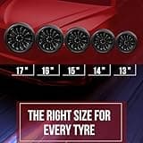 ALBRECHT automotive 49267 Car Wheel Trims Wind 17 " inches, 1 Set of 4 Units, Black Plus