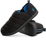 LongBay Men's Outdoor Slippers Memory Foam Camping shoes Nylon Non-Slip Indoor Outdoor Black, 9