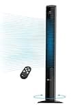 PureMate 47-Inch Tower Fan with Air Purifier, DC Motor Oscillating Electric Fan 28W,12 Speeds, LED Display, 4 Modes, 12H Timer, Quiet Standing Bladeless Fan for Large Bedroom, Home Office