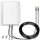 5G Antenna Outdoor 4G LTE Antenna Dual Band 14DBi WiFi Antenna 698-2700 | 3300-3800 MHz Signal Directional Antenna MIMO Router External Antenna SMA / TS9 Antenna, 2 x 10M Cable