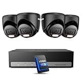ANNKE E200 Home Security Camera System, 3K Lite 5-in-1 H.265+ 8CH eDVR with 1TB eSSD and (4) HD 1080P CCTV Dome Cameras, AI Human & Vehicle Detection, Smart Color Night Vision, Email Alert