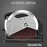 3900W Metal Chop Saw, Cold Cut Saw, Saw Blade Diameter 14"/35.5 Cm, 0-45° Adjustable, Maximum Cutting Depth 4.7"/12cm, for Cutting Metal