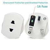 [2 Pack] Heavy Duty UK 1A Fuse Toothbrush Adaptor Plug UK Electric Shaver Razor Adaptor 2 Pin To 3 Pin Toothbrush Plug Socket Converter