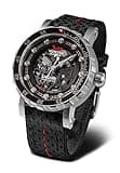 Vostok Europe Men's Watch Engine Limited Edition Automatic NH72A 30 ATM Set With Leather and Silicone Straps, Dry Box, Silver