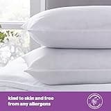 Silentnight Deep Sleep Pillows 2 Pack – Medium Support Comfortable Hollowfibre Bed for Front, Back and Side Sleepers Machine Washable Hypoallergenic of Standard Size, White