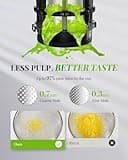 KIDISLE Compact Juicer Powerful Cold Press Juicer High Juice Yield Juicer Machines Easy to Clean Professional Slow Masticating Juicers for Fruits and Vegetables Reverse Function 600ml Cup Brush
