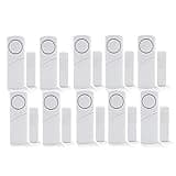 Magnetic Door/Window Alarm Doorbell, Wireless Security sensor Burglar Alarm System Loud 90 dB, Shed Garage Vibration Entry Warnning Detector, for Office/School/Hote/Hom/Store Security (10)