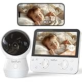 BOIFUN 5.5” 4MP Smart Baby Monitor with Camera and Audio, Night Light, Upgrade AI Alerts (Tummy Sleep & Facial Coverage), Local Monitor & WiFi App, Motion & Sound Alerts, Temp, 360° View, 4000mAh