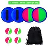 Morcheiong Toss and Catch Ball Game Outdoor Toys Beach Games for Kids Family with 4 Paddles 4 Balls and 1 Storage Bag