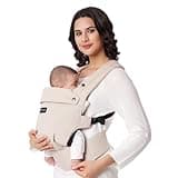 Momcozy Baby Carrier - Ergonomic, Cozy and Lightweight Infant Carrier for 7-44lbs, Effortless to Put On, Ideal for Hands-Free Parenting, Enhanced Lumbar Support, Khaki