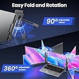KPKUE 15.6" Laptop Screen Extender Monitor, 1080P FHD IPS Dual Portable Monitor for Laptop, Compatible with 12" -16" Laptops, Plug and Play (Windows only) X90E