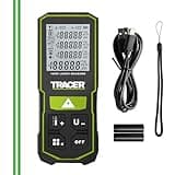 TRACER Laser Measure 100m (328ft), Portable Laser Measure Device with High-visibility Green Laser, Laser Distance Meter with Batteries and USB cable. IP54 Waterproof/Dustproof