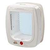 Ferplast SWING MICROCHIP L Universal Cat Flap for Dogs and Cats - 4 Closing Modes - Wind-Stopper System - Closing Shock Absorber - Magnetic Anti-Oscillation - Direction Indicator - White