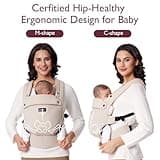 Momcozy Baby Carrier - Ergonomic, Cozy and Lightweight Infant Carrier for 7-44lbs, Effortless to Put On, Ideal for Hands-Free Parenting, Enhanced Lumbar Support, Khaki