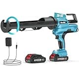 Seesii Electric Caulking Gun for 29OZ/800ML and 20OZ/600ML, 21V Cordless Caulk Gun with 1X 2000mAh Battery, Stepless Speed, Anti-Drip, Led Light, Battery Powered Caulking Gun for Filling, Sealing