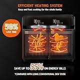 HYSapientia® 22L Dual Zone Air Fryer Oven With Rotisserie,Large Double Air fryers Mini Oven Digital 2400W 10 in 1 Airfryer Countertop Convection Oven electric and grill,Stainless Steel,13 Accessories…