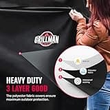 Grillman Grill Barbecue Covers, Heavy Duty Gas BBQ Cover for Weber, Brinkmann, Char Broil, Outback and more. Rip-Proof, UV, Waterproof BBQ Covers (132 L x 66 W x 109 H cm, Black)