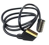 DRUT 1m Scart to Scart Cable Lead, 21 Pin Male to Male (Plug to Plug) RGB Cord for TV, VCR, DVD Player Gold Plated (3ft)
