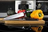 Taylors Eye Witness Professional Sabatier Knife Set 3 Piece - Paring, Utility & Chef’s Knives. Full Tang Blade. High Graded, Taper Ground Carbon Steel. Sharper for Longer. Triple Rivet Handles