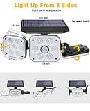 138 LED Solar Lights Outdoor, Motion Sensor Security Light with 270° Wide Angle, 3 Lighting Modes, IP65 Waterproof Solar Powered Wall Light for Garage, Front Door, Yard, Wall, Garden