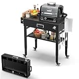 28" and 34" Upgrade Height & Quick-Fold Portable Grill Cart for Ninja Woodfire (OG700 Series), Blackstone 17"/22" Griddle, Pizza Oven – Outdoor Ninja Grill Stand with 4 Swivel Wheels