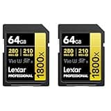 Lexar GOLD Series Professional 1800x 64GB UHS-II SDXC Memory Card, 2-Pack