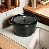 STAUB Cast Iron Roaster/Cocotte, Round, Black, 34 cm, 12.6 L