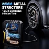 Ipflin Tyre Inflator Air Compressor - Digital Car Tyre Pump 12V DC,Portable Car Accessories for Men,Electric Air Pump 150 PSI For Car Tyres,Bikes,Football,Preset Tyre Pressure & Auto Shutoff