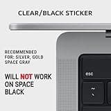 Synerlogic Mac OS Shortcuts Sticker | Keyboard Stickers for macOS | No-Residue Laminated Vinyl MacBook Cheatsheet for Laptop | MacBook Shortcuts 2025 (Clear/Black)