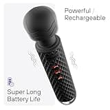 bed geek Handheld Wireless Personal Wand Massager – Waterproof, USB Rechargeable, 20 Vibration Patterns, 8 Speeds, Memory Feature, Skin-Soft Silicone for Ultimate Relaxation Massage Wand