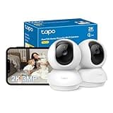 Tapo Wifi Indoor Camera, 2K 3MP Full HD Baby Camera, 360° Security Wireless Pet Camera, Night Vision, Work with Alexa & Google Home, 2 Pack(Tapo C210P2) (Package may vary)