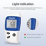 Blood Sugar Monitor, Sinocare Safe Accu2 Blood Sugar Test Kit with 100 Test Strips, 100 Lans, Light Indicator, No Coding, Easy to Use, Diabetes Testing Kit Home Use UK, mmol/L