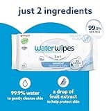 WaterWipes Sensitive+ Newborn & Baby Wipes, 720 Count (12 Packs), 3-In-1 Cleans, Cares, Protects, 99.9% Water, Unscented