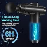 Massage Gun Deep Tissue, Muscle Percussion Massager with 30 Speeds Quiet Hand Massagers with LCD Touch Screen 10 Heads for Shoulder Body Back Relaxation