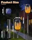 KALAHOL Solar Light Outdoor Garden, 8 Pack Solar Flickering Dancing Flame Lights IP65 Waterproof, Solar Torch Lights Dusk to Dawn Auto On/Off, for Garden, Pathway, Patio, Yard, 52CM Tall