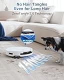 ECOVACS DEEBOT T50 PRO OMNI Robot Vacuum and Mop,Extend Side Brush and Mop, 15,000Pa, AIVI 3D 3.0, Auto Cleaning Solution Adding, 75℃ Hot Water Mop Washing, Hot Air-Drying, Ultra-thin 81mm, White