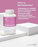 vP Vitality Pro Benfotiamine Vitamin B1 Supplement, 120 Capsules - Fat Soluble 300mg B1 Vitamin for Heart & Cognitive Support - Easy to Swallow Vegan Dietary Supplements for Men & Women