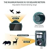 Livoni Cat Repellent for Gardens, Ultrasonic Fox Repeller Solar Battery Operated Animal Cat Deterrents Scarer for Gardens, Waterproof Outdoor with Ground