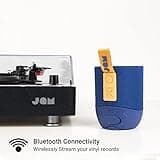 Jam Spun Out Wireless Bluetooth Turntable, Vinyl Record Player Bluetooth, 3 Belt Drive for Superior Sound, portable Record Player, Headphone Jack Output and Aux-in, Dust Cover included - Black